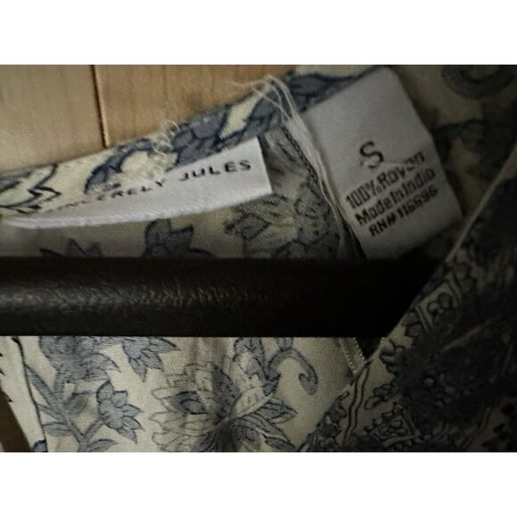 Sincerely Jules Womens Dolman Sleeve Floral A Line Dress Blue White Size Small - Picture 3 of 4